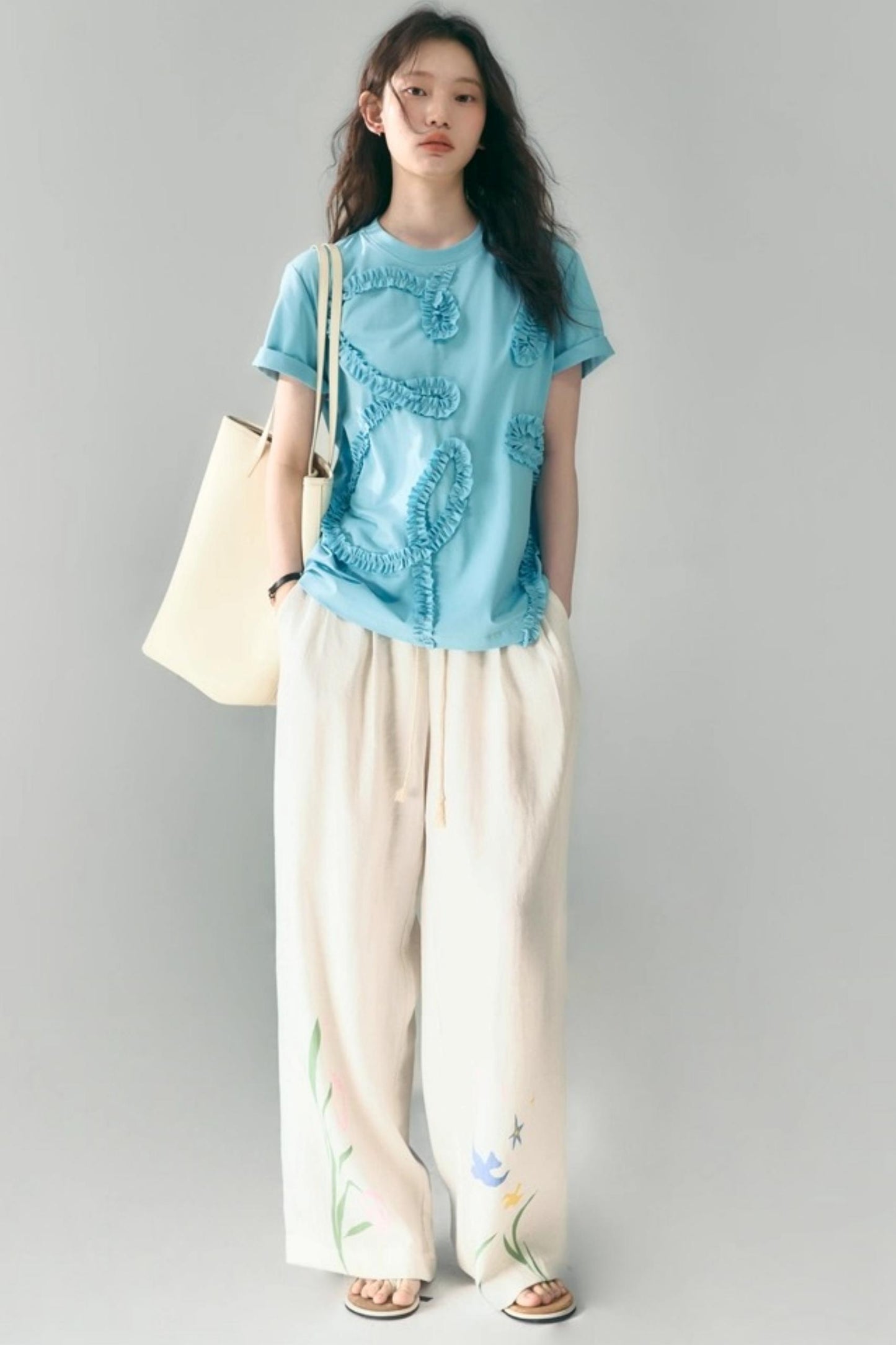 Morning Dew Tulip Tencel Linen Strappy Set-Up