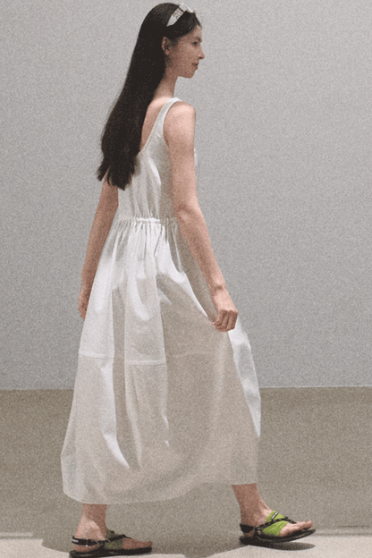 Sycamore Rose Fiber Balloon Skirt Dress