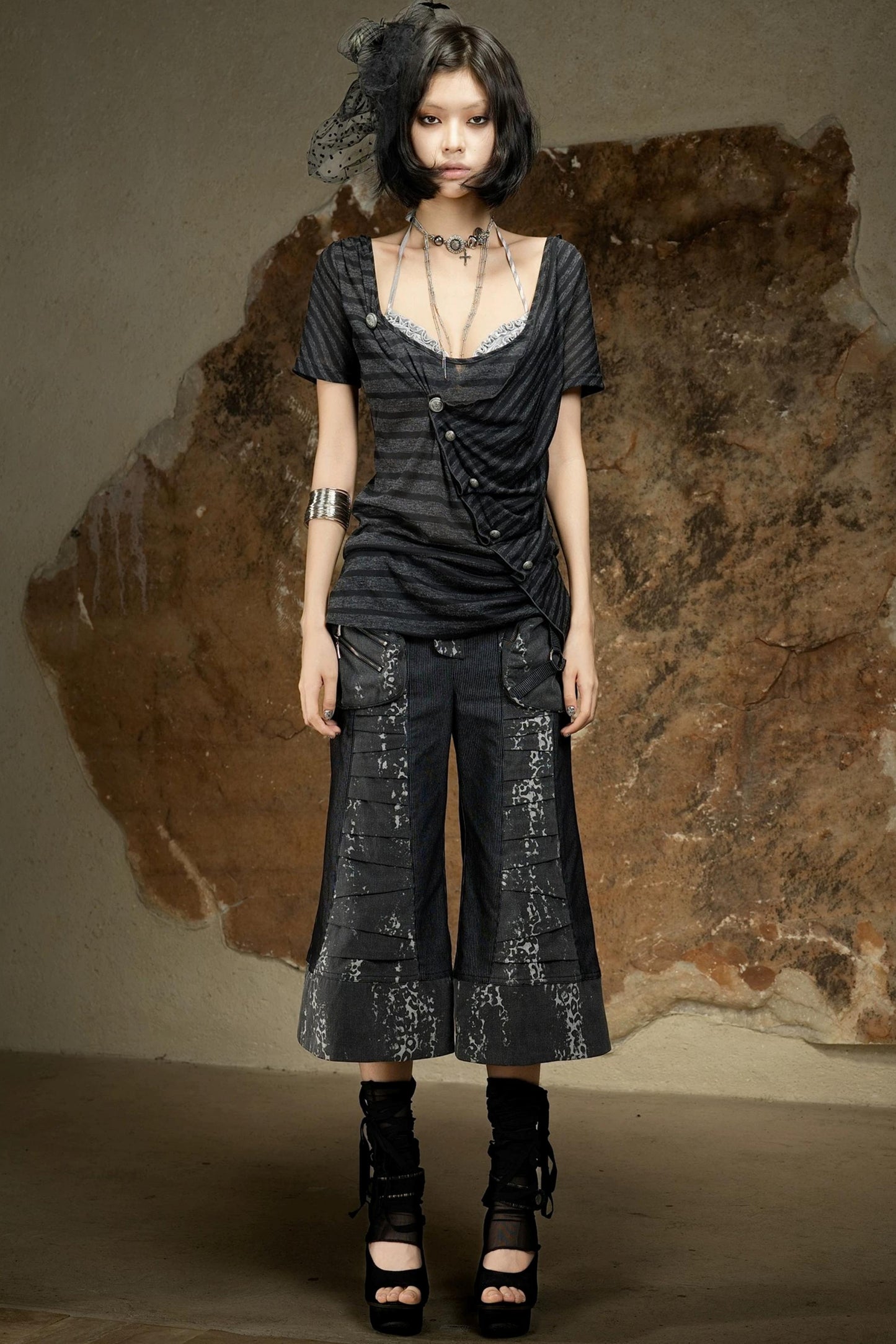Punk Dark Flared Pants