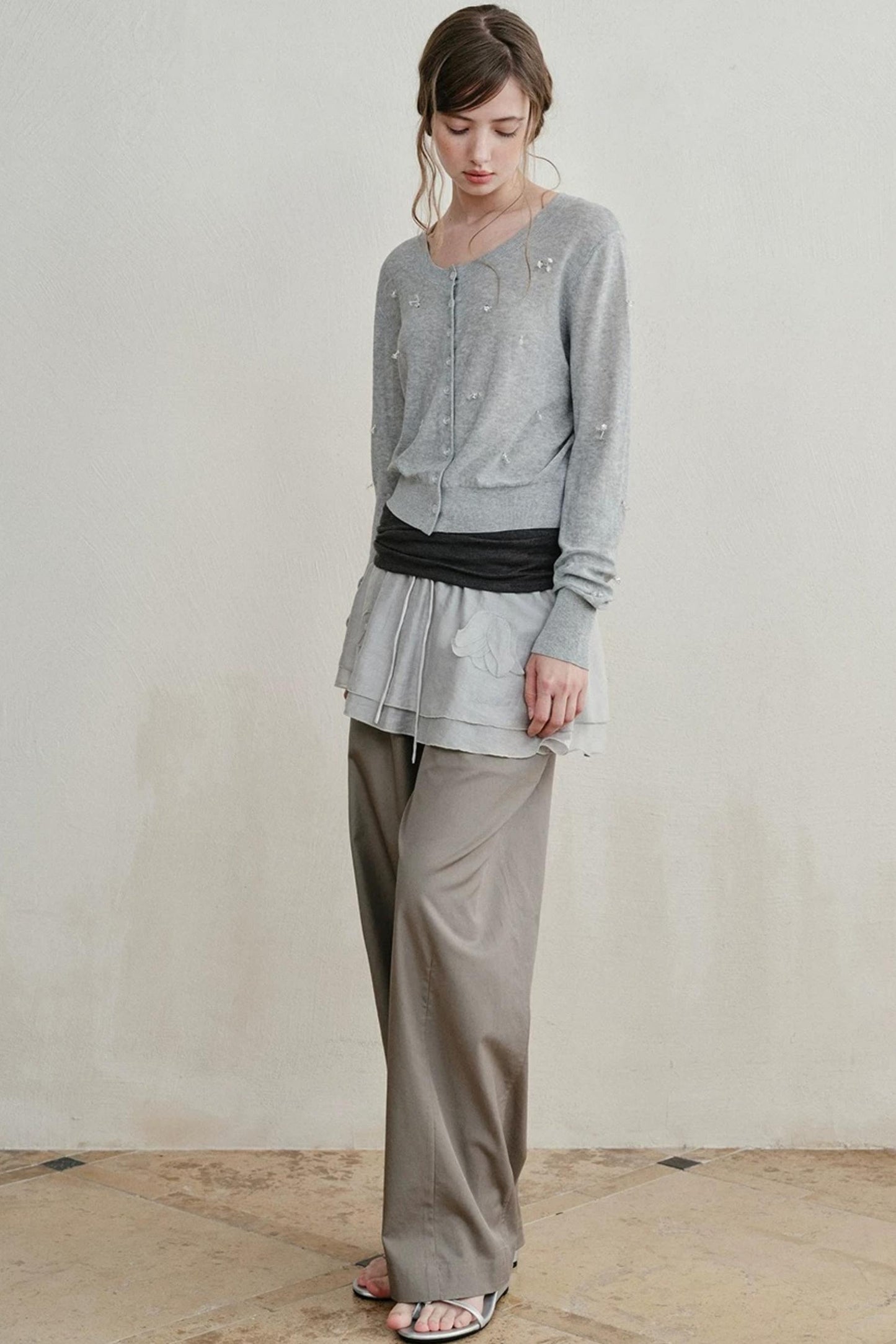 Knitted Elastic Cuffed Pants
