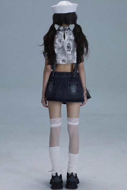 Denim Bib Culottes Set-Up