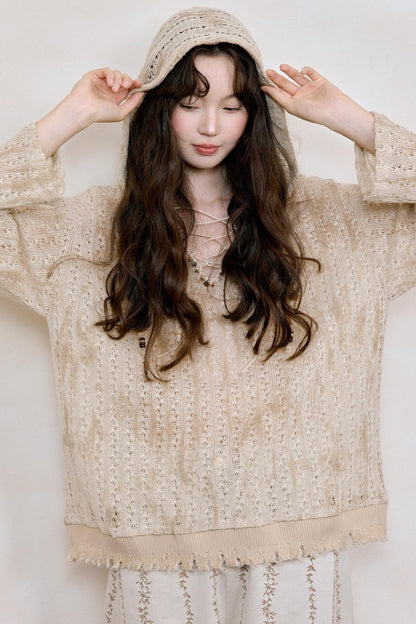 Original Neo-Bohemian Hooded Blouse