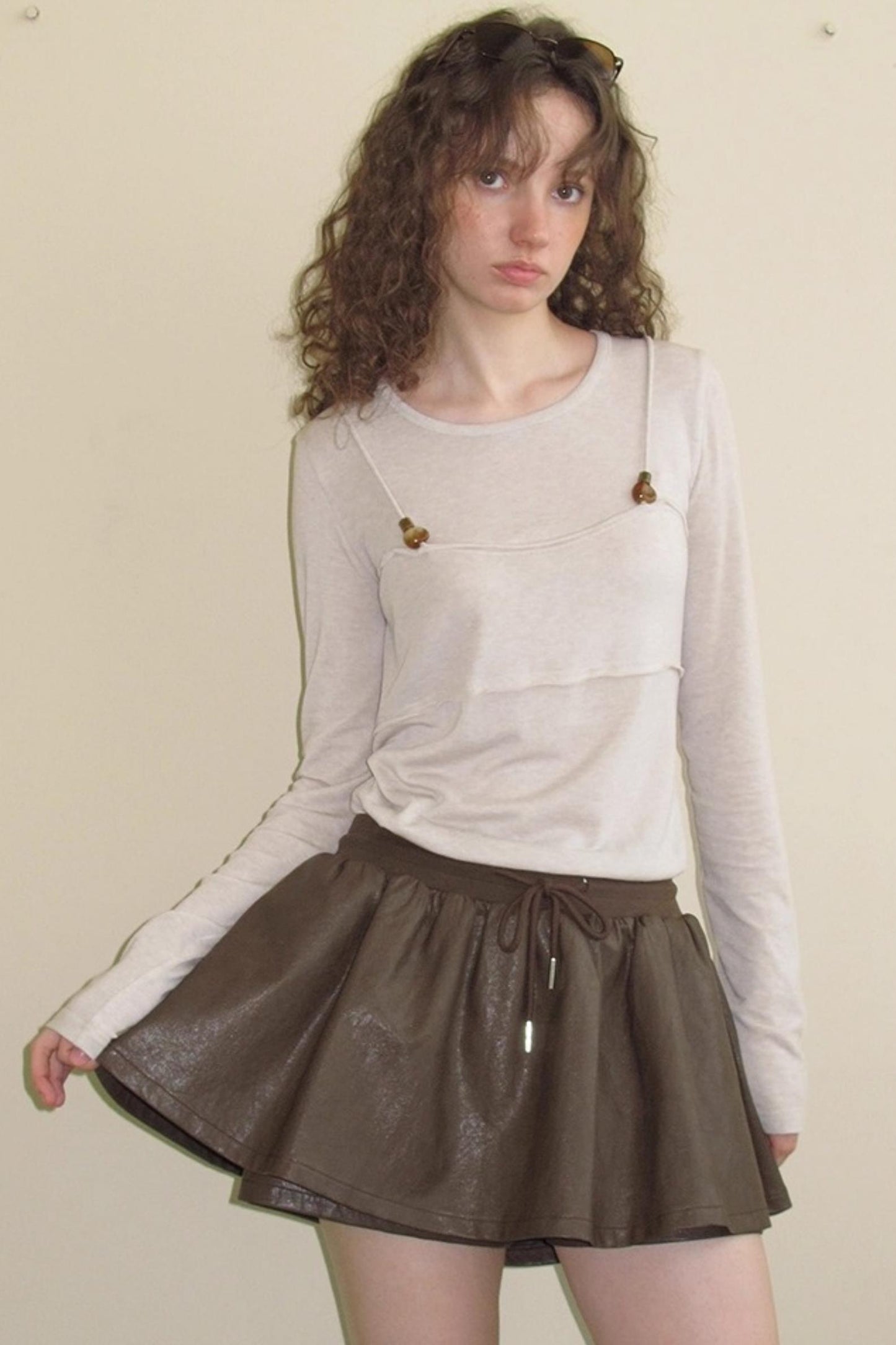 Vintage Distressed Leather Skirt