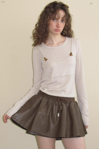 Vintage Distressed Leather Skirt