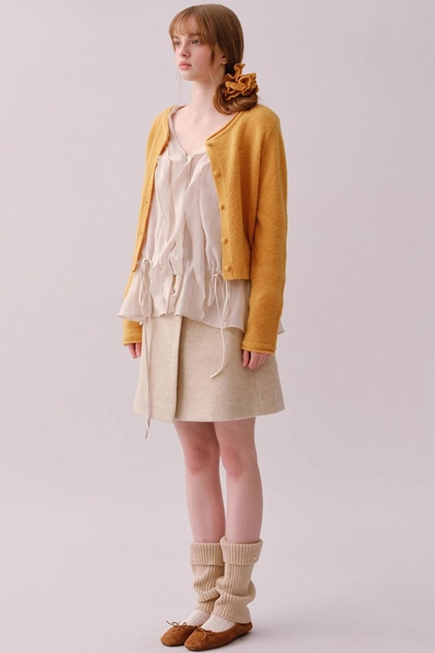 Heavy Wool Diagonal Skirt