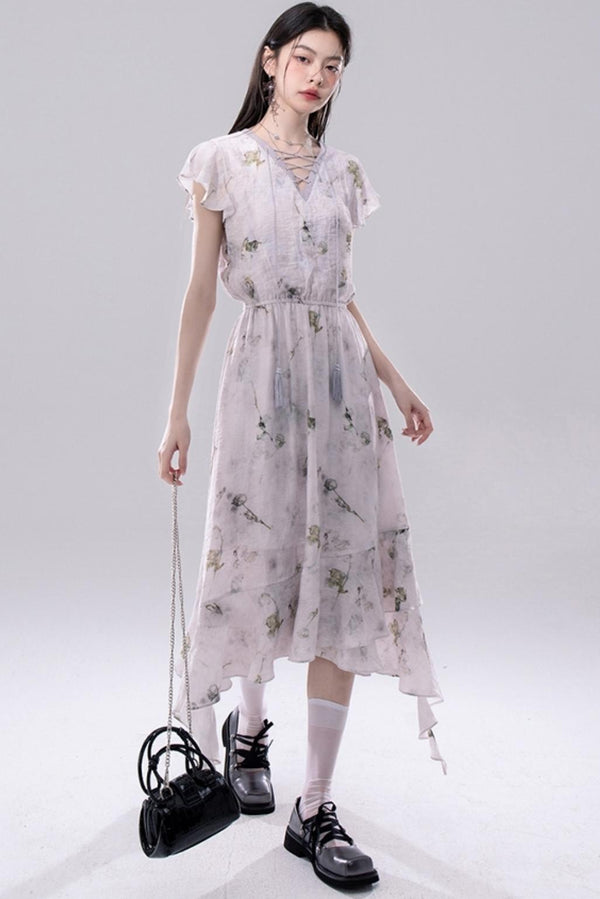 Misty V-Neck Tie Dress