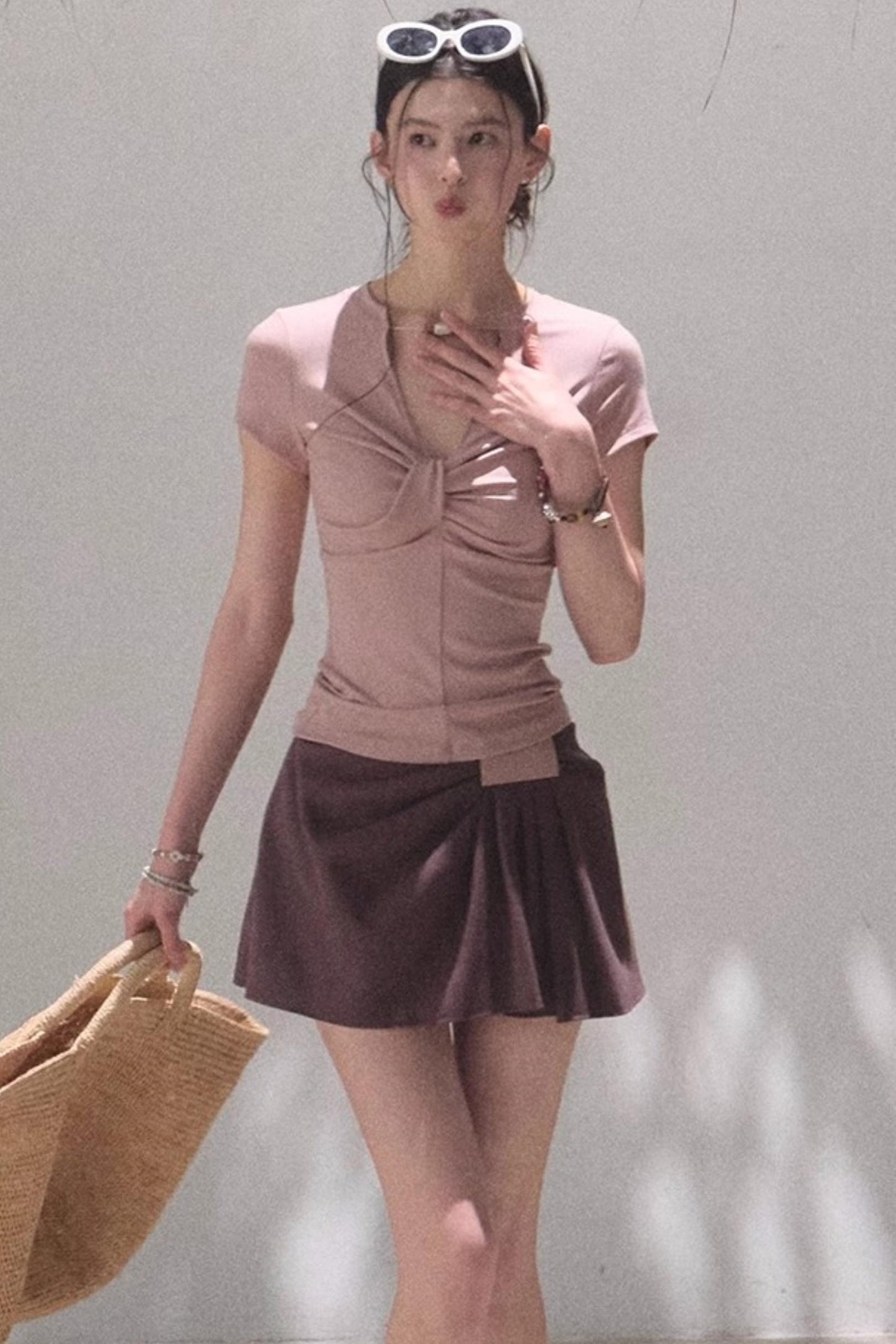 V-Neck Beaded T-Shirt