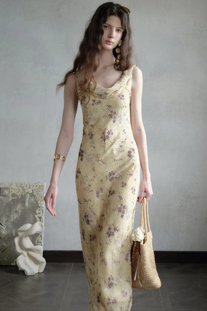Burnt Floral Jacquard Dress