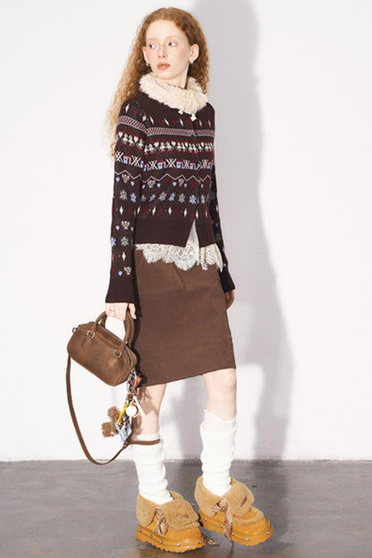 Winter Straight Leather Skirt