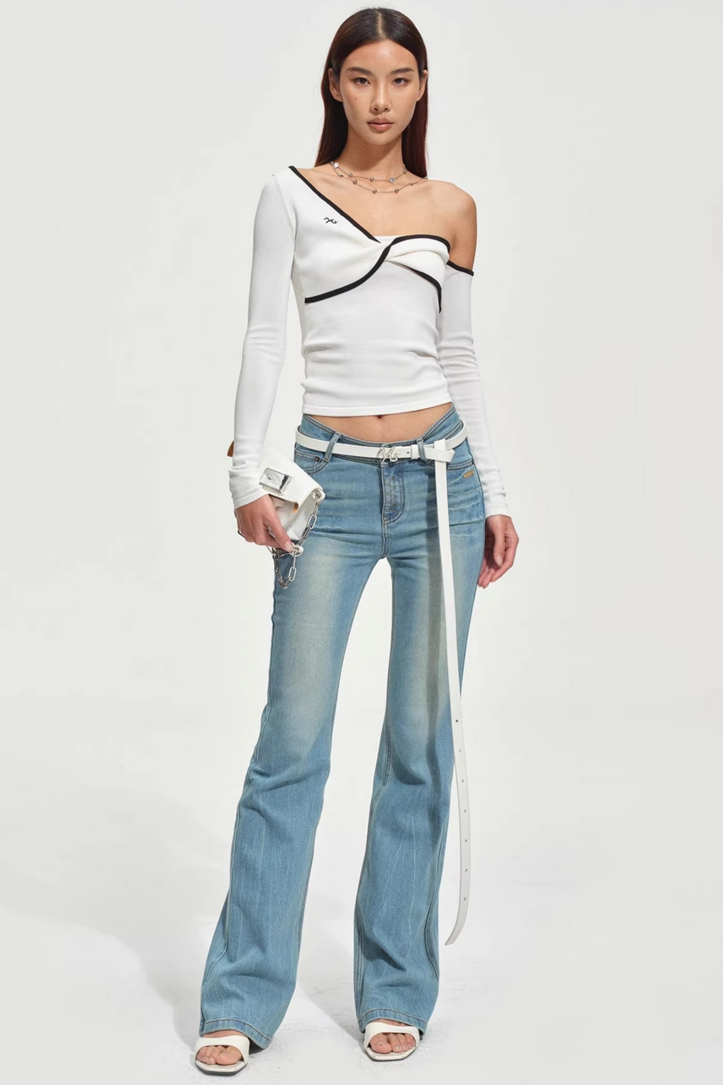 Sculpted Off-Shoulder Knit Top