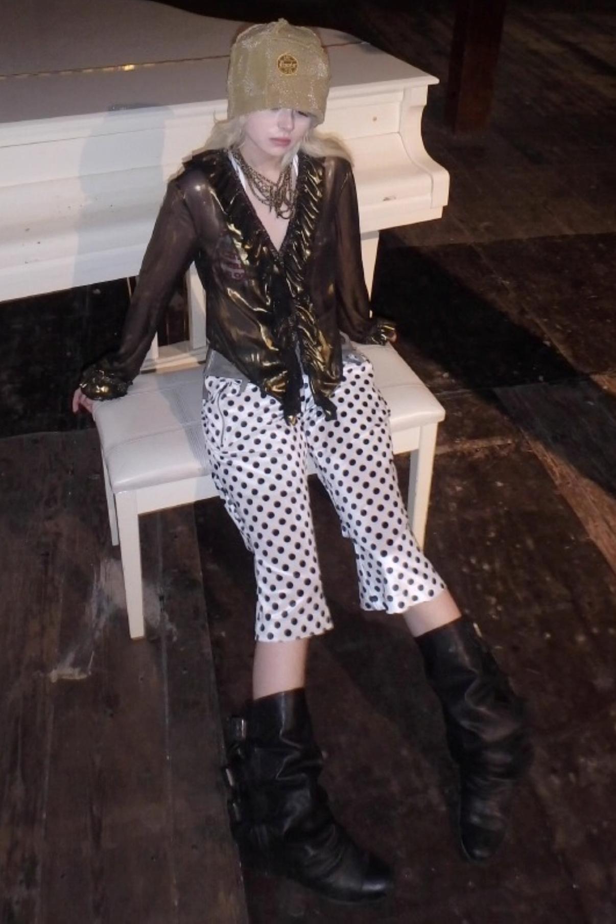 Metallic Bronze Mesh Cardigan