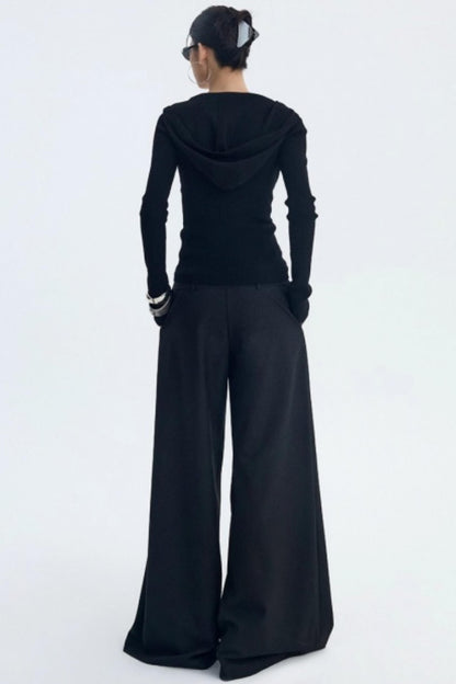 Wool Blend Hooded Cardigan