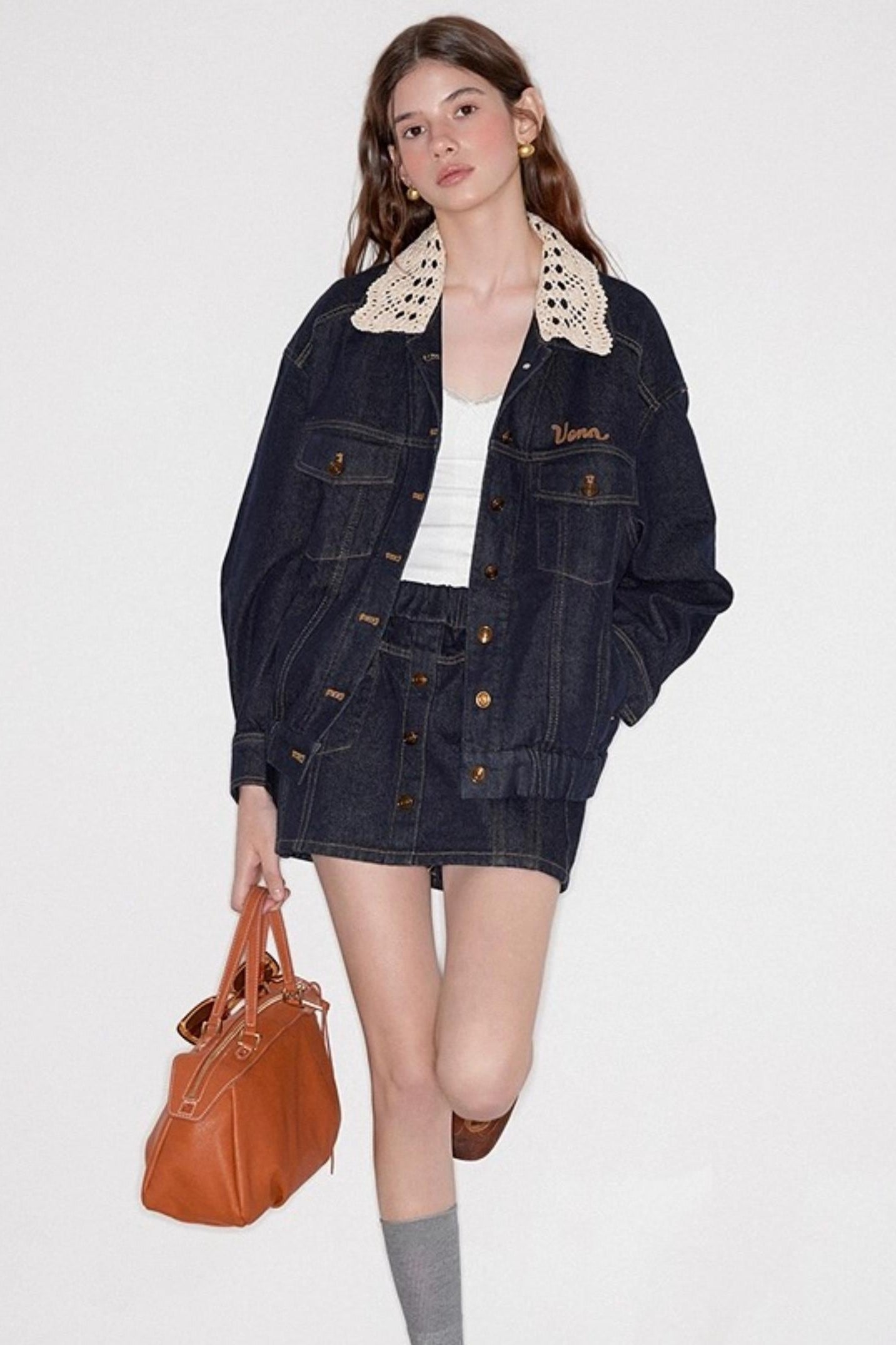 Blue Detachable Denim Jacket Set-Up