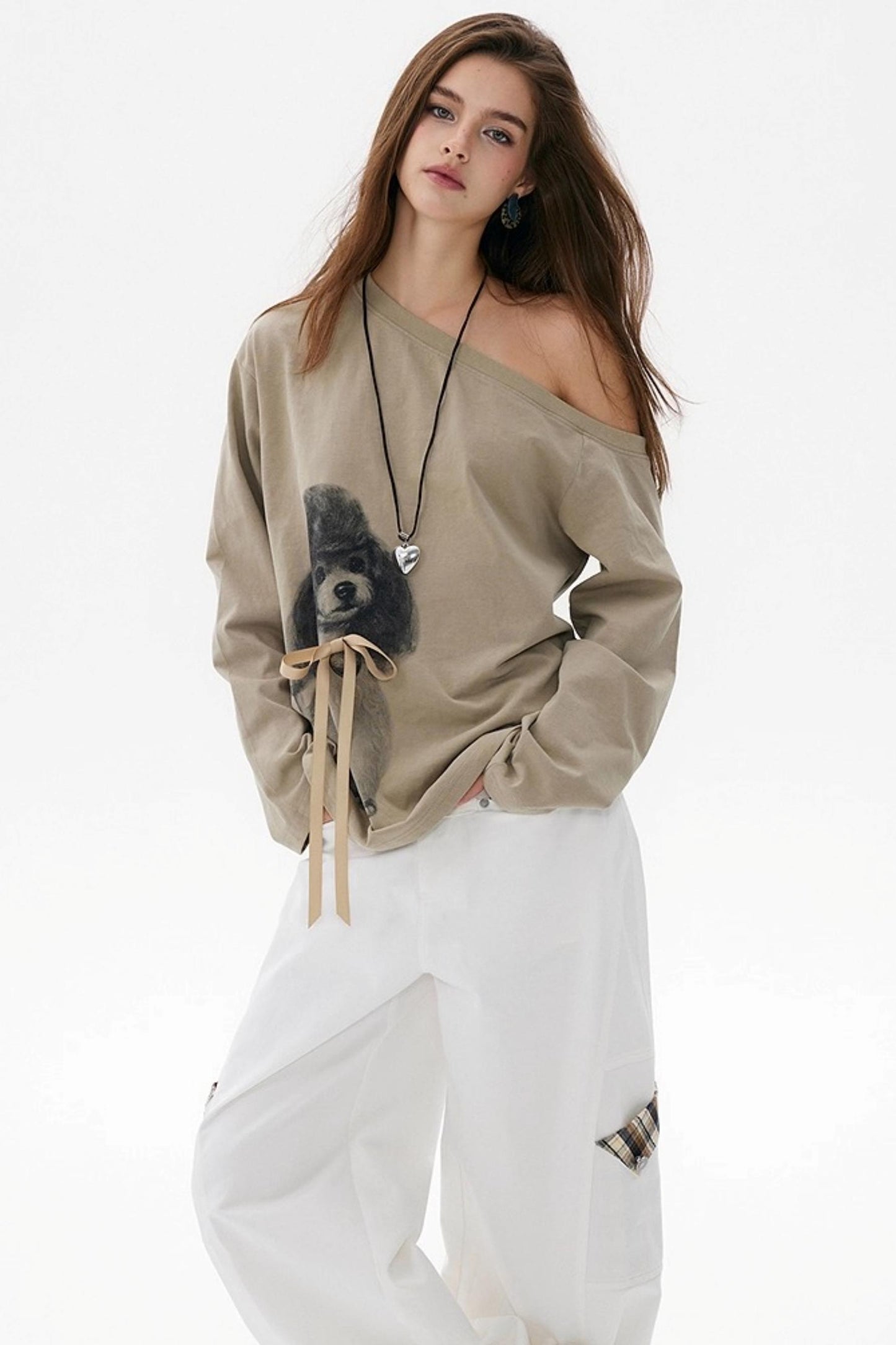 White Plaid Wide-Leg Cargo Pants