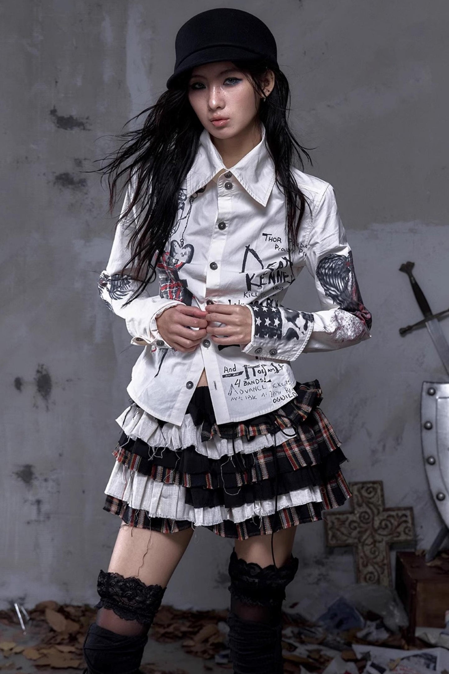 Vintage Rebel Plaid Skirt