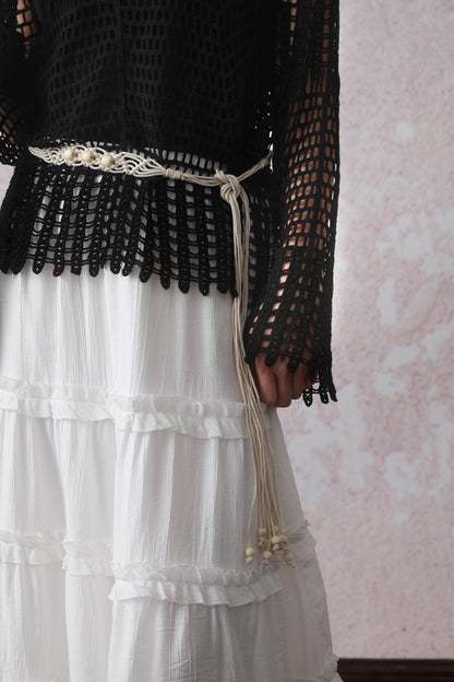 Summer Black Fishing Net Tee Set