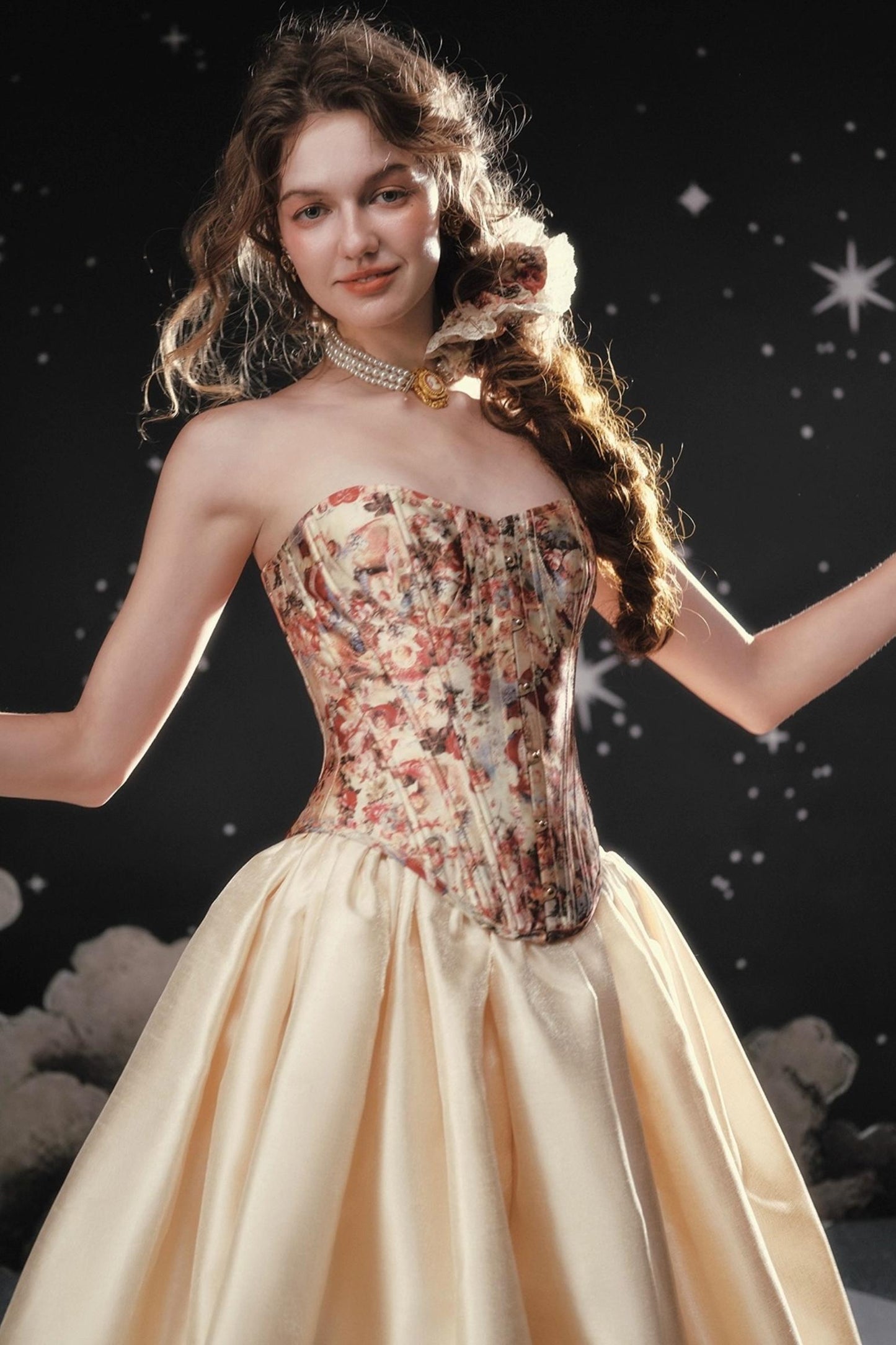 Pinch Waist Corset Skirt Dress Set-Up