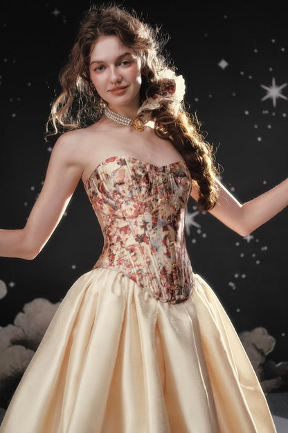 Pinch Waist Corset Skirt Dress Set-Up