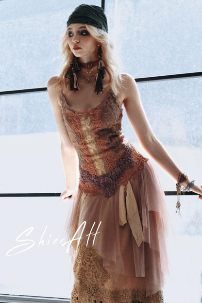 Vintage Elf Embroidered Dress