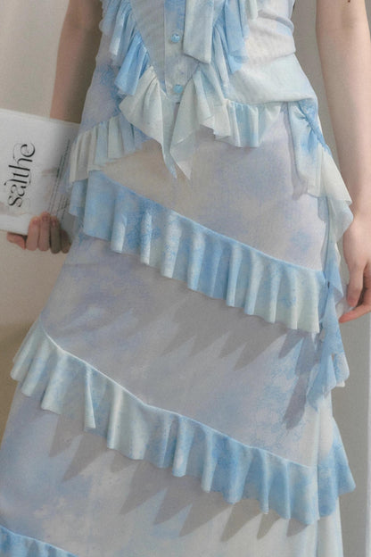 Sea Mint Halter Skirt Set-Up