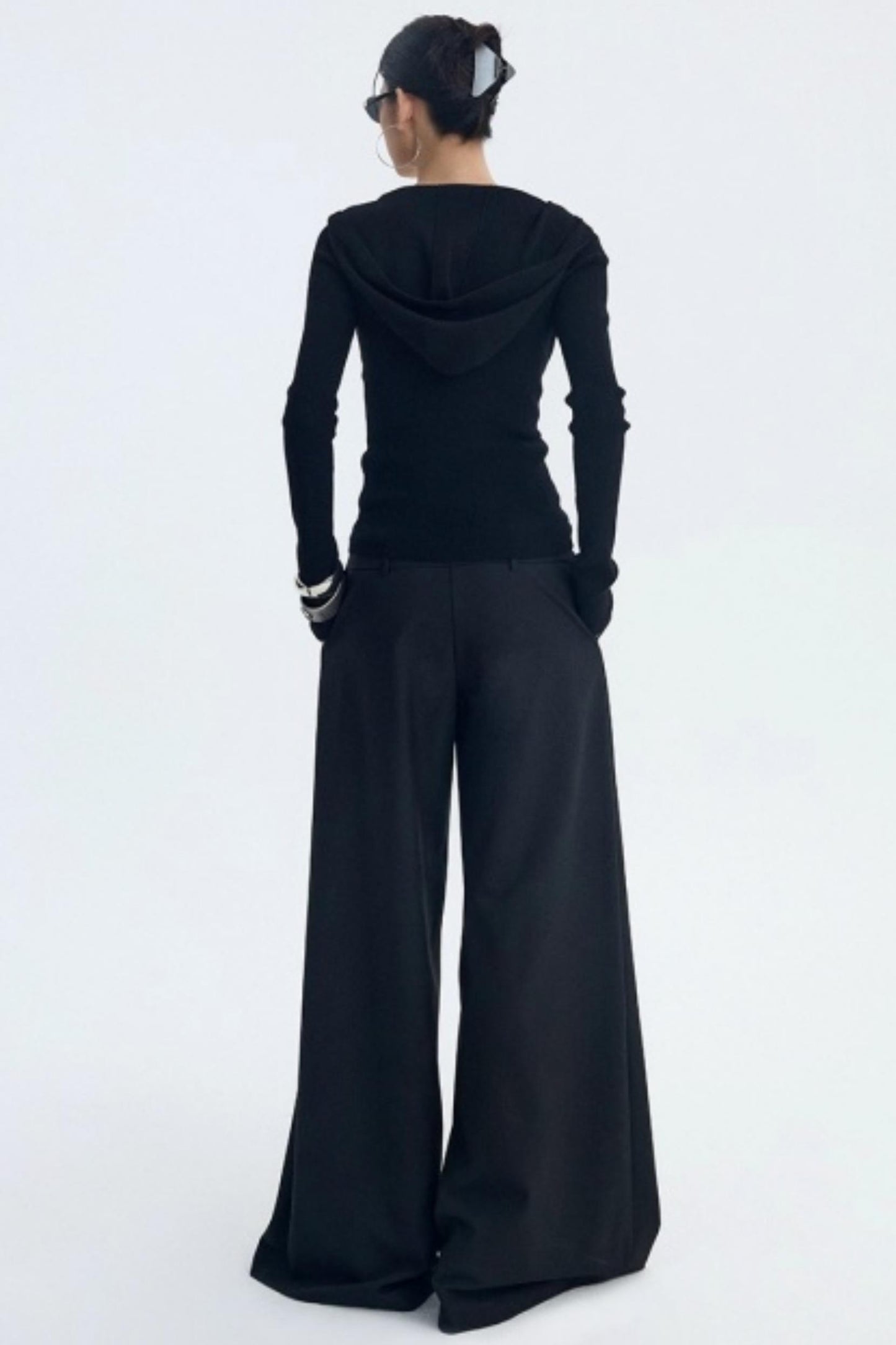 Detachable Belt Wide-Leg Pants