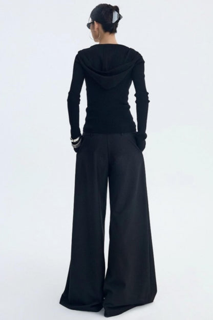 Detachable Belt Wide-Leg Pants