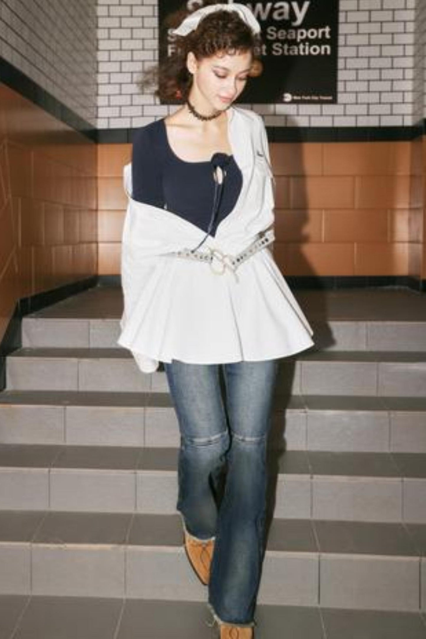 Blue High-Waisted Skinny Jeans