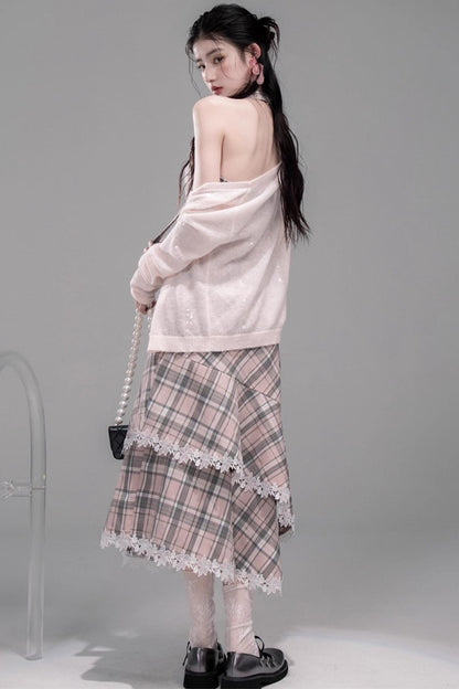 Gentle Cherry Pink Bias Skirt Dress