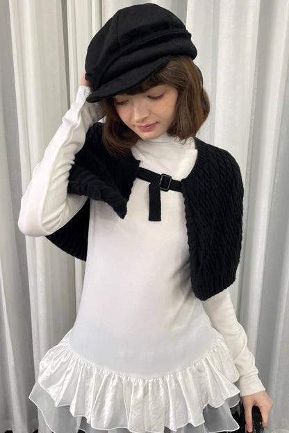 Knit Black Sweater Shawl