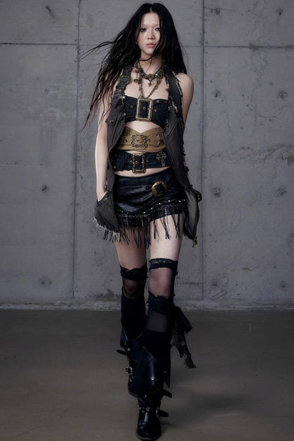 Workwear Waist Denim Vest