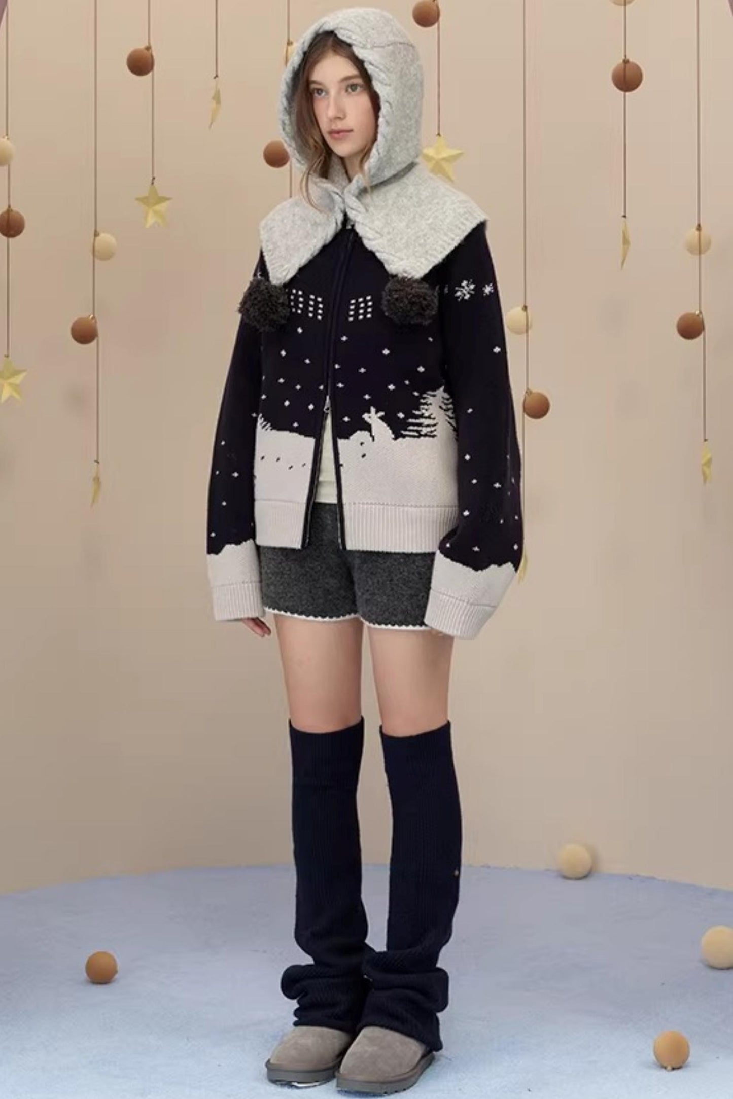 Wool Blend Button Sock Cover