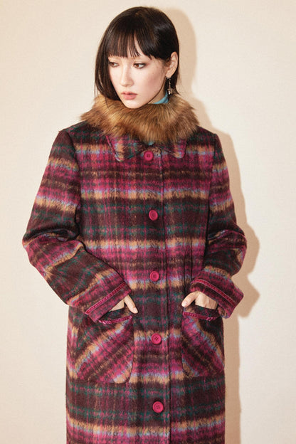 Retro Check Long Coat