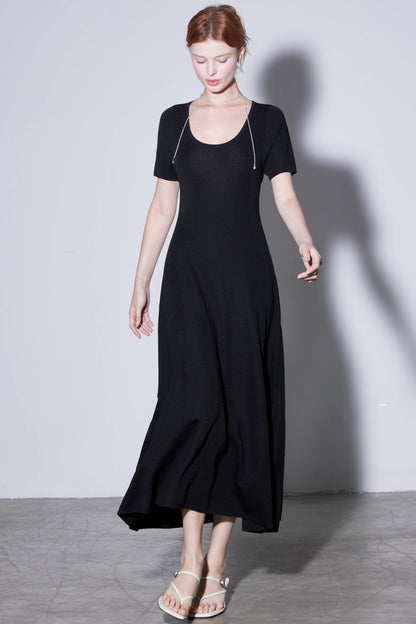 Silk U-neck Knit Dress