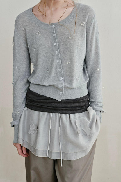 Heartbeat Beaded Knit Cardigan