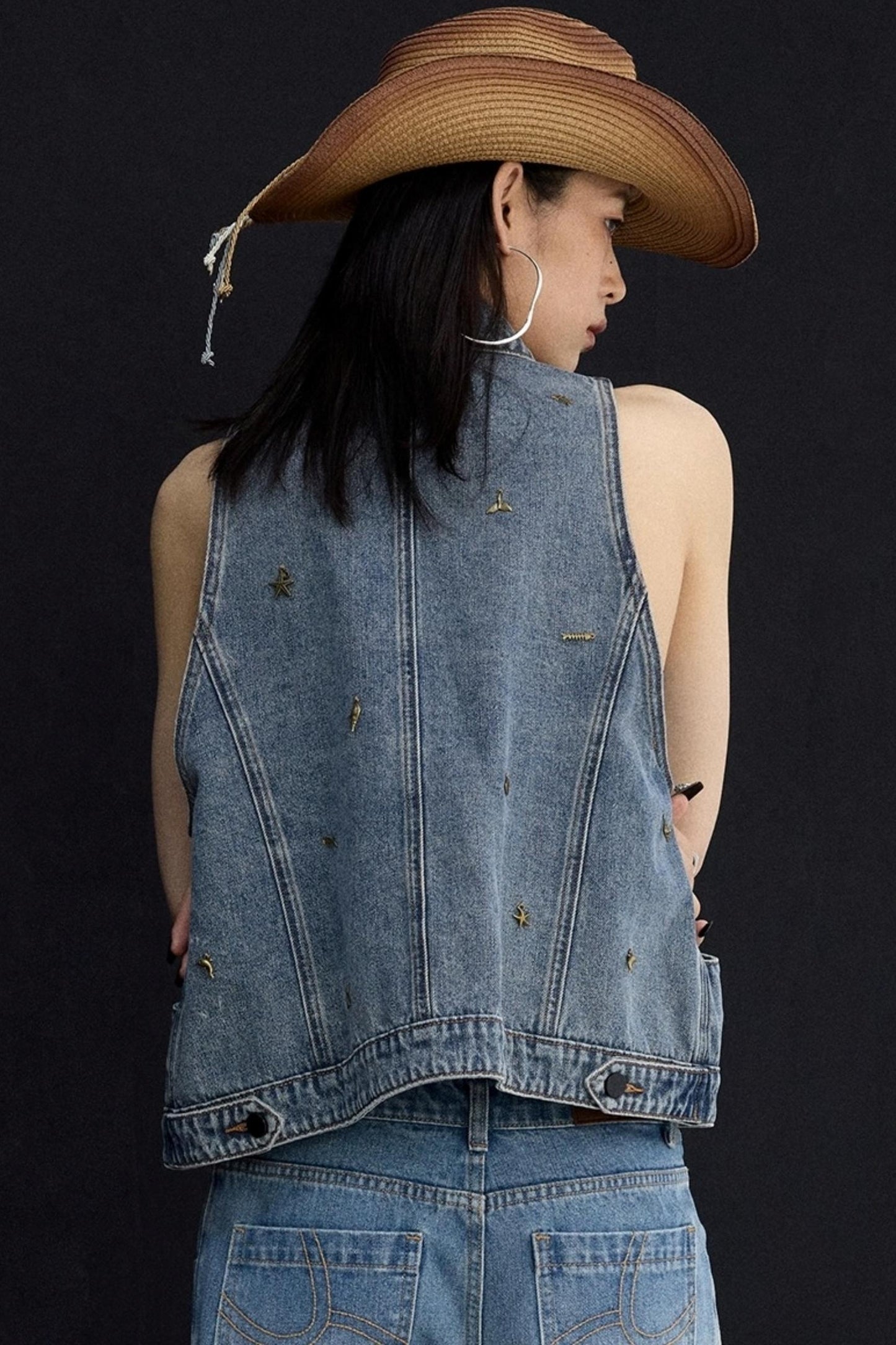 Ocean Blue Denim Vest