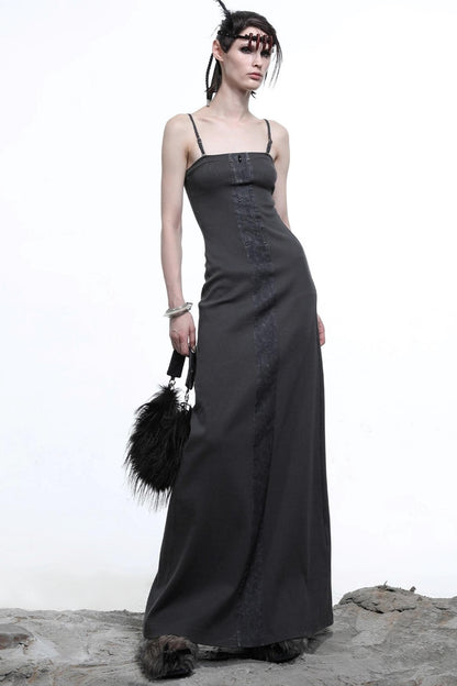 Patchwork Slim Slip Dress