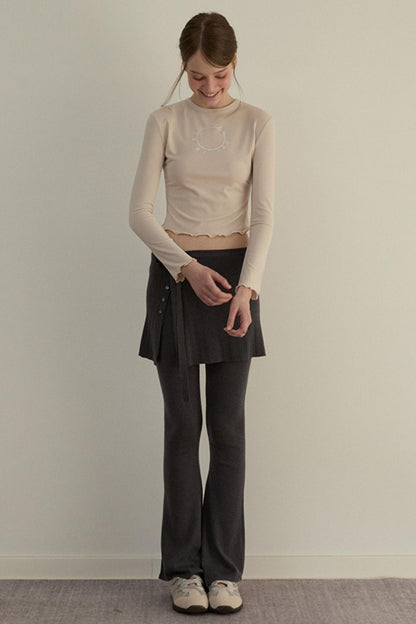Romantic Knit Pants Set-Up