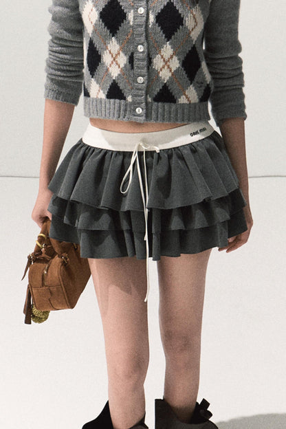 Shrine Plaid Woolen A-Line Skirt