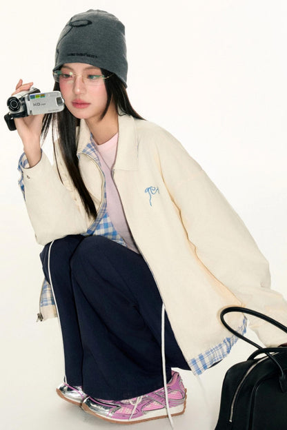 Strappy Blue Plaid Jacket Set-Up