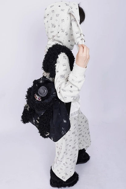 Cute Furry Rabbit Ears Backpack