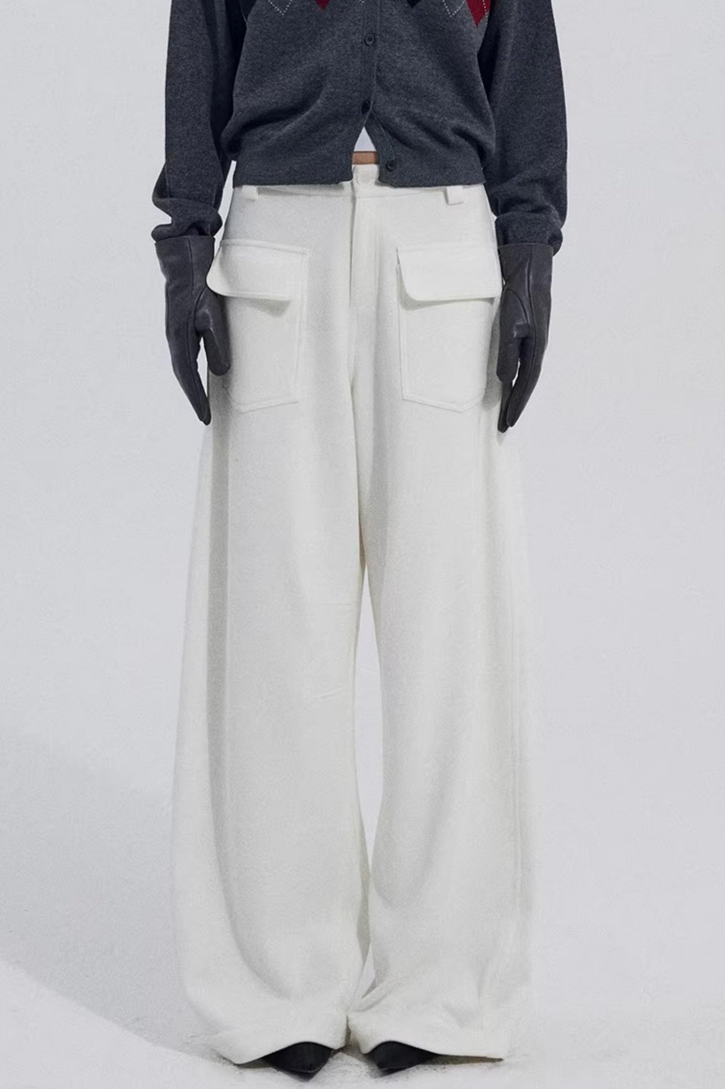 Warm Fleece Wide-Leg Pants