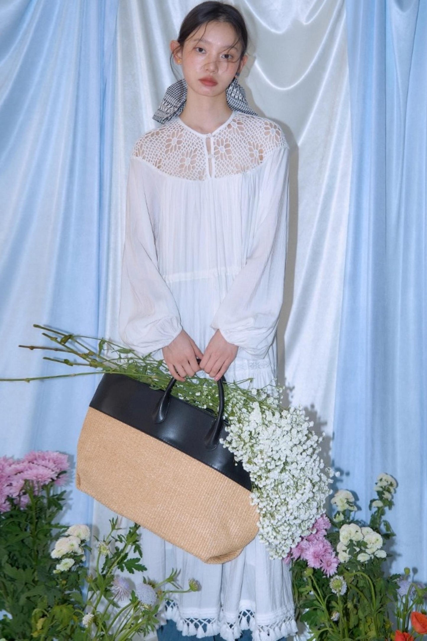 Dream Catcher Lace Panel Long-Sleeved Dress