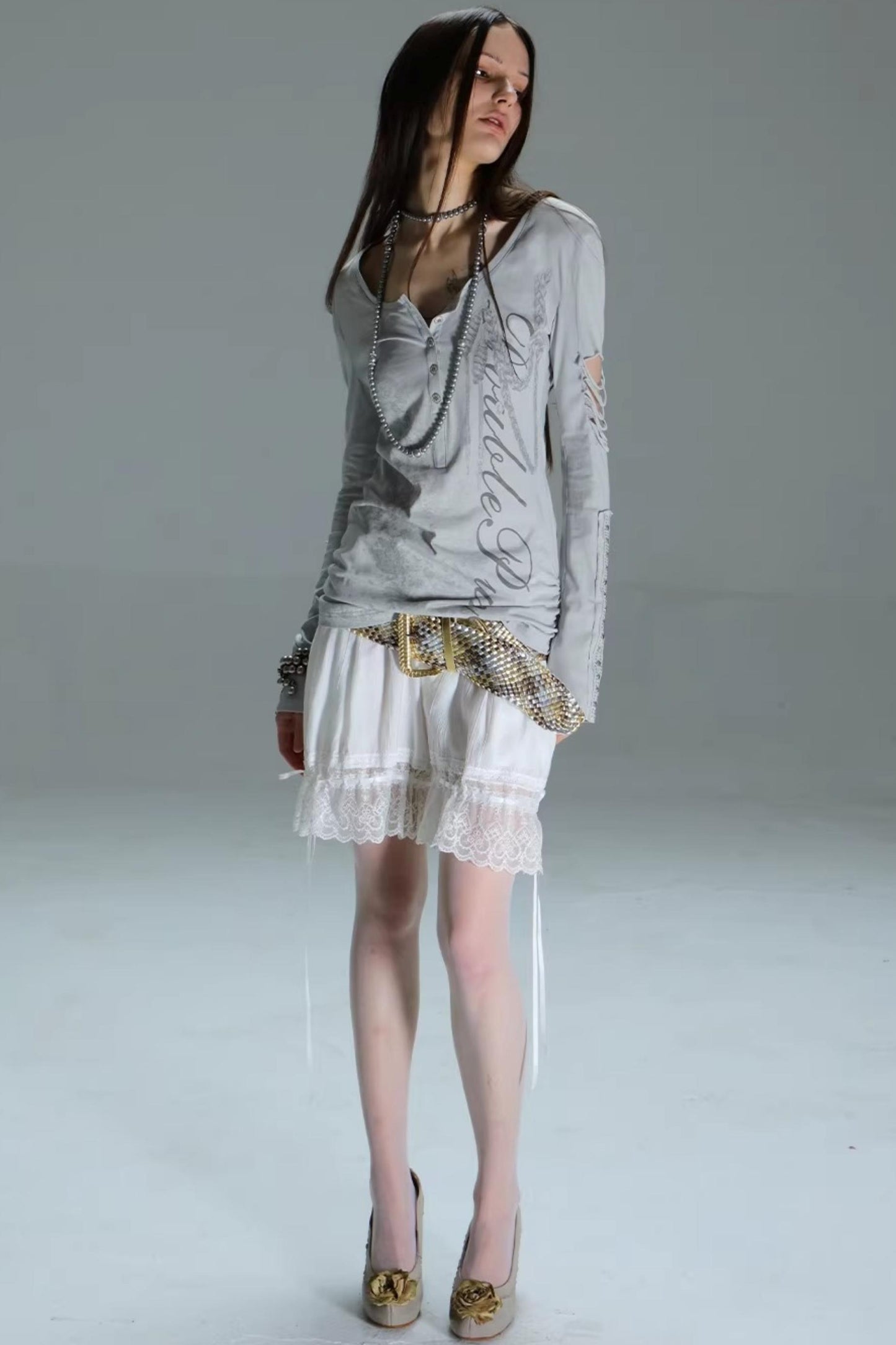 Ripped Punk Printed Sweater