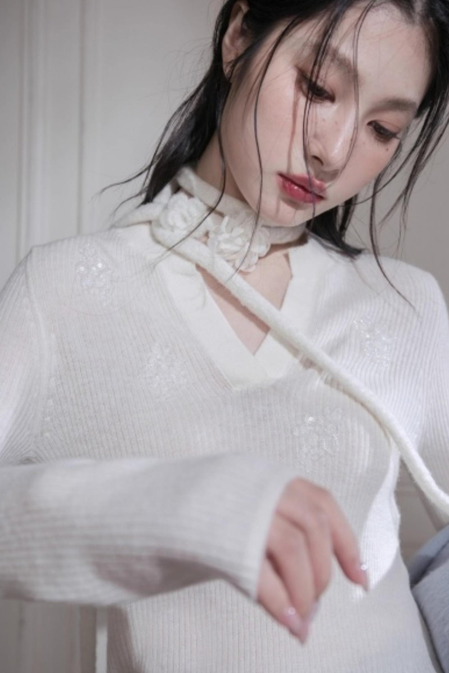 Sheep Wool Sequin Top