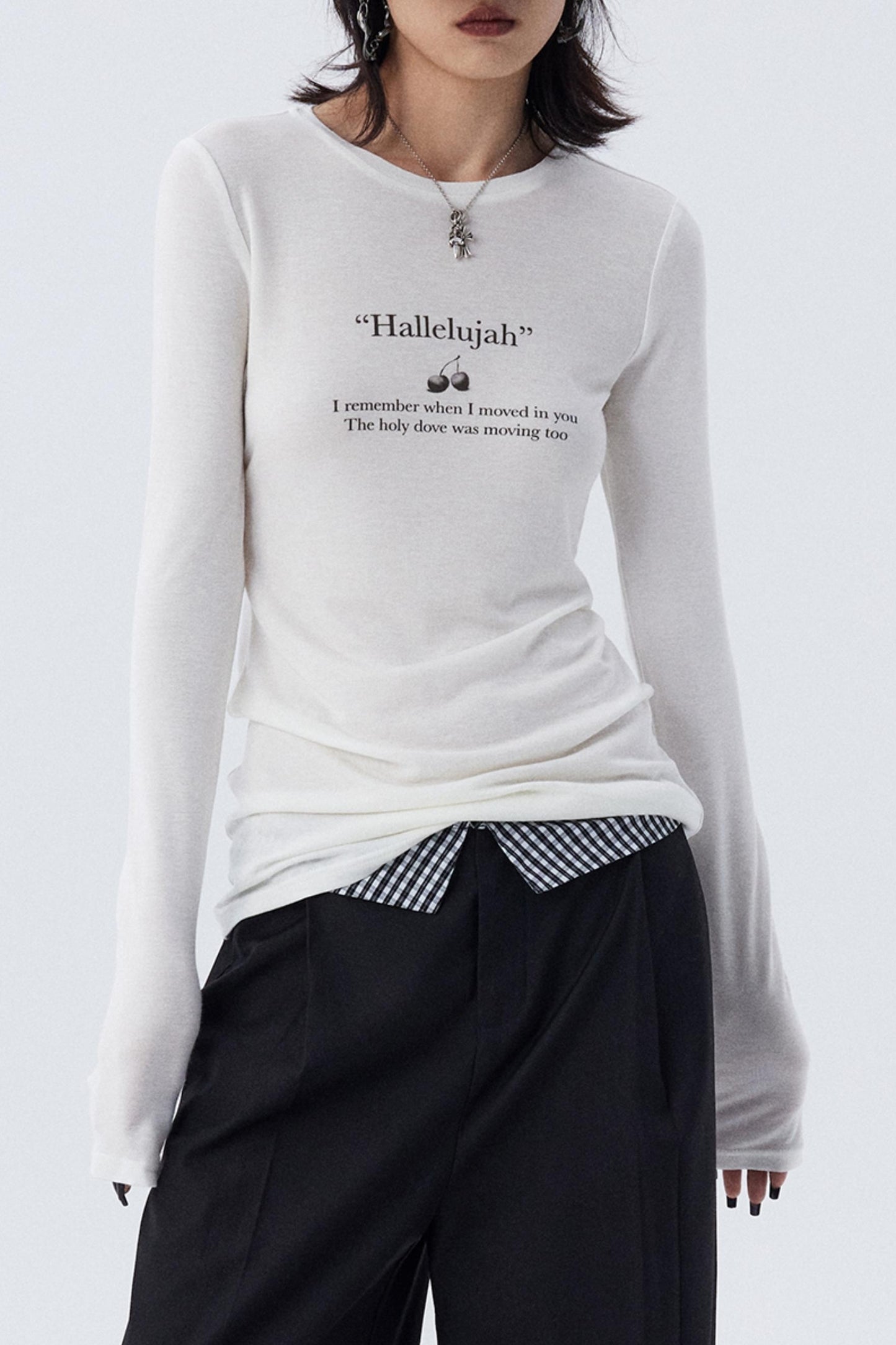 Schmales, bedrucktes Baselayer-Top mit Schleife
