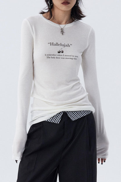 Schmales, bedrucktes Baselayer-Top mit Schleife