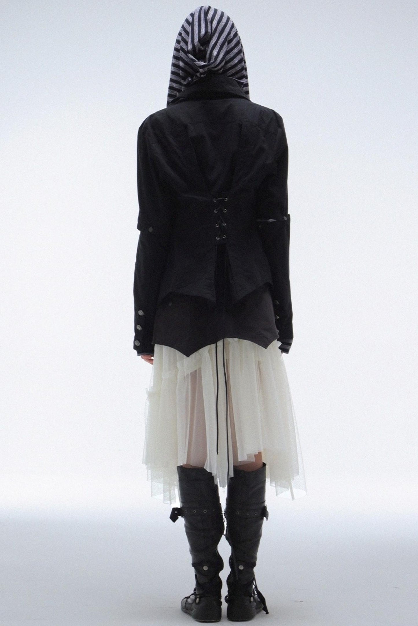 Detachable Sleeve Turtleneck Windproof Jacket