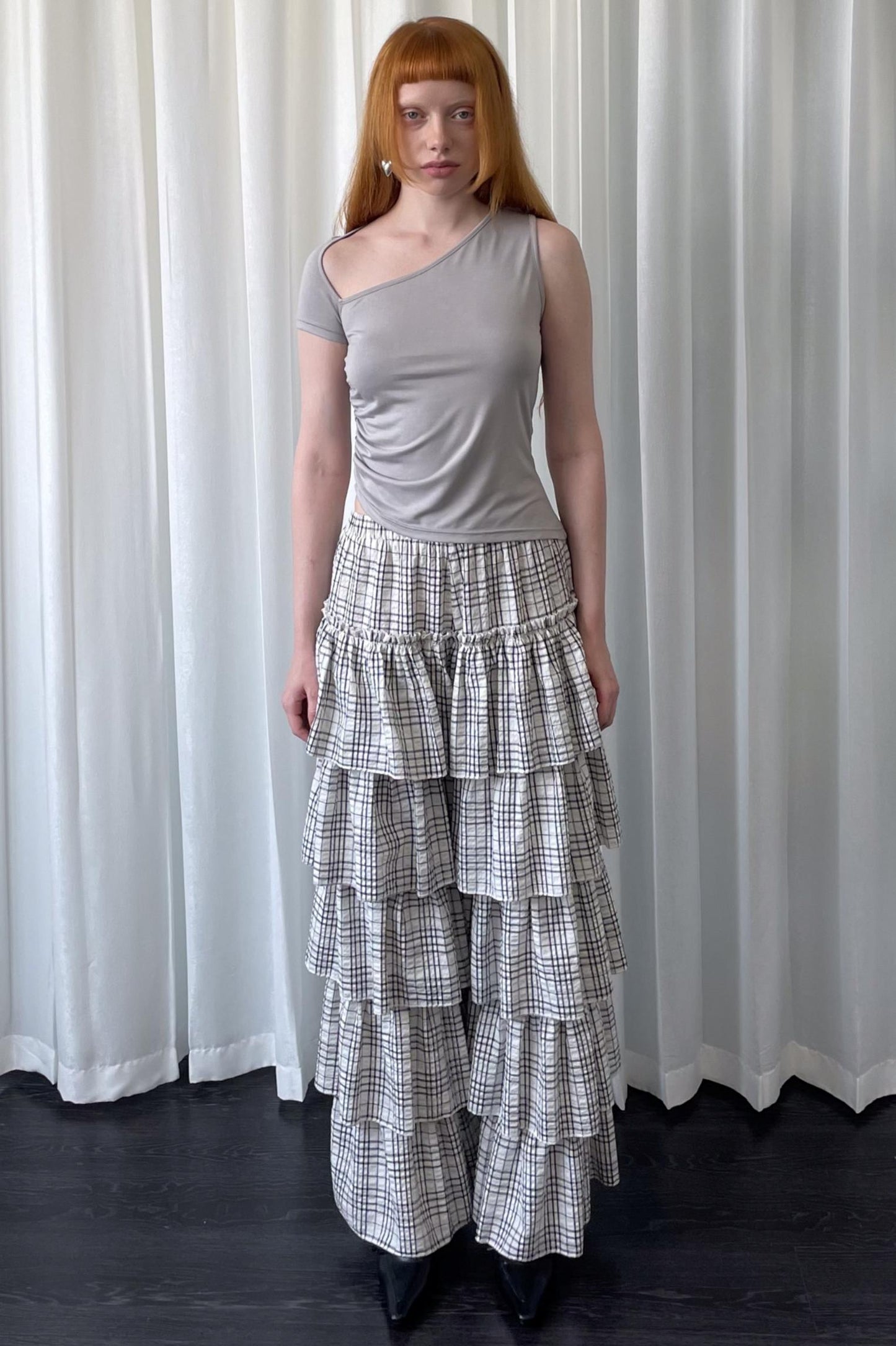 Plaid Wide-Leg Pants