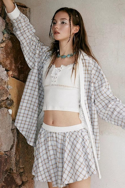 Blue Lace Casual Set-Up