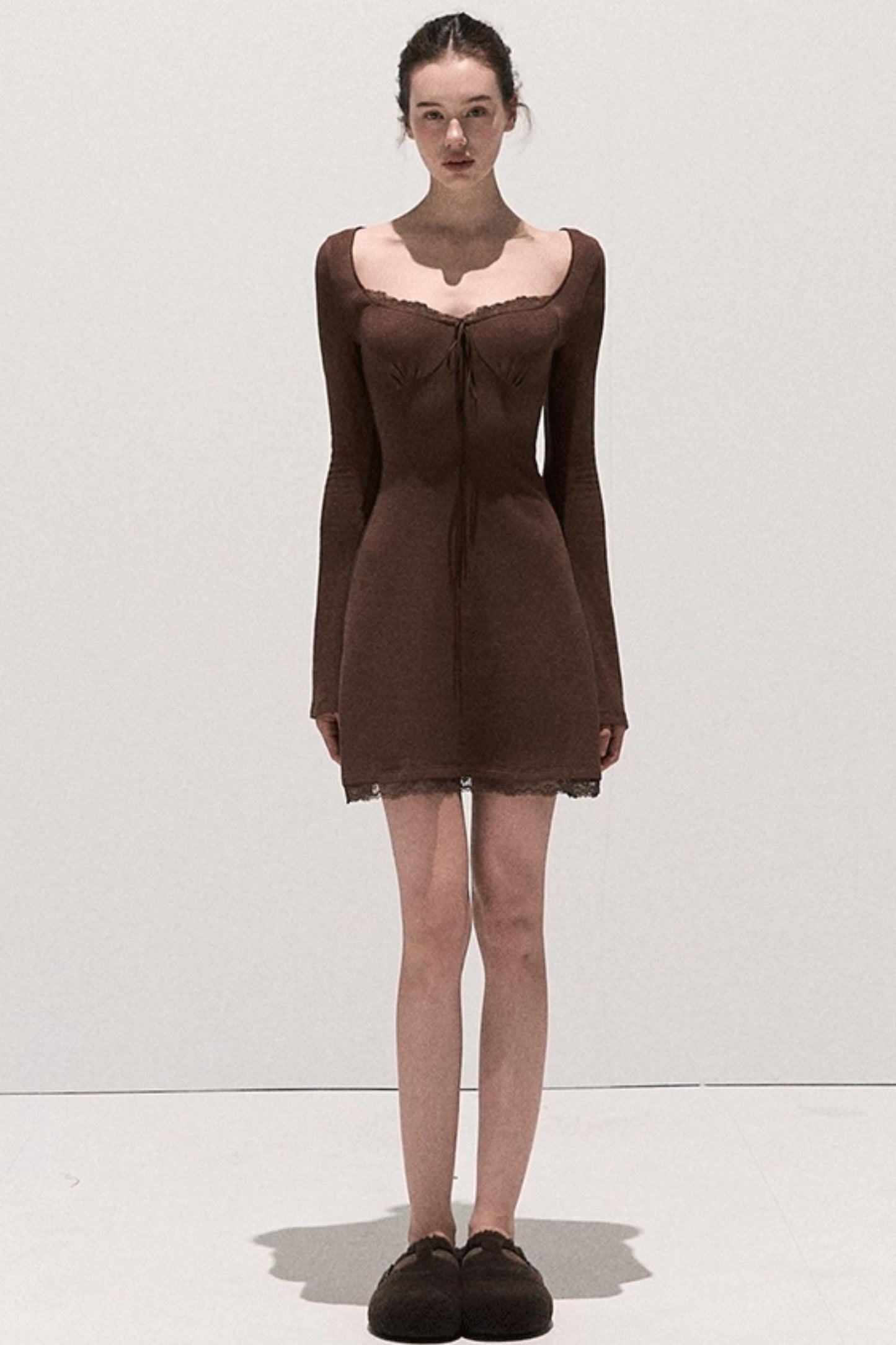 Basic Lace Knit Waist Dress